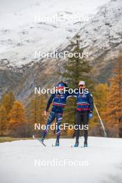 01.11.2023, Bessans, France (FRA): Julien Arnaud (FRA), Jules Chappaz (FRA), (l-r) - Cross-Country training, Bessans (FRA). www.nordicfocus.com. © Authamayou/NordicFocus. Every downloaded picture is fee-liable.