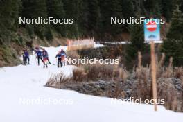 01.11.2023, Davos, Switzerland (SUI): Pierrick Cottier (SUI), Jonas Baumann (SUI), Avelino Naepflin (SUI), (l-r) - Cross-Country preseason training, Davos (SUI). www.nordicfocus.com. © Manzoni/NordicFocus. Every downloaded picture is fee-liable.