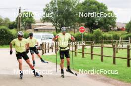 26.07.2023, Premanon, France (FRA): Jules Chappaz (FRA), Lucas Chanavat (FRA), (l-r) - Cross-Country summer training, Premanon (FRA). www.nordicfocus.com. © Manzoni/NordicFocus. Every downloaded picture is fee-liable.