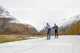 01.11.2023, Bessans, France (FRA): Clément Parisse (FRA), Théo Schely (FRA), (l-r) - Cross-Country training, Bessans (FRA). www.nordicfocus.com. © Authamayou/NordicFocus. Every downloaded picture is fee-liable.