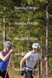 27.09.2023, Oberhof, Germany (GER): Avelino Naepflin (SUI), Janik Riebli (SUI), (l-r) - Cross-Country training, Oberhof (GER). www.nordicfocus.com. © Reichert/NordicFocus. Every downloaded picture is fee-liable.
