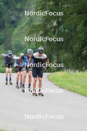 24.06.2023, Ruhpolding, Germany (GER): Albert Kuchler (GER), Lucas Boegl (GER), Jakob Walther (GER), Anian Sossau (GER), (l-r) - Cross-Country summer training, Ruhpolding (GER). www.nordicfocus.com. © Reiter/NordicFocus. Every downloaded picture is fee-liable.