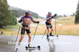25.07.2023, Premanon, France (FRA): Lena Quintin (FRA), Melissa Gal (FRA), (l-r) - Cross-Country summer training, Premanon (FRA). www.nordicfocus.com. © Manzoni/NordicFocus. Every downloaded picture is fee-liable.