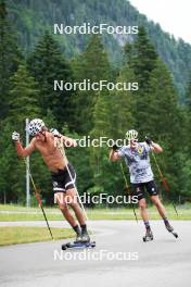 24.06.2023, Ruhpolding, Germany (GER): Jakob Walther (GER), Lucas Boegl (GER), (l-r) - Cross-Country summer training, Ruhpolding (GER). www.nordicfocus.com. © Reiter/NordicFocus. Every downloaded picture is fee-liable.