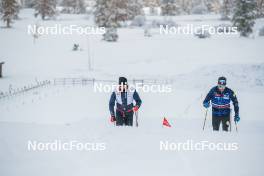 03.11.2023, Bessans, France (FRA): Jules Chappaz (FRA), Arnaud Chautemps (FRA), (l-r) - Cross-Country training, Bessans (FRA). www.nordicfocus.com. © Authamayou/NordicFocus. Every downloaded picture is fee-liable.