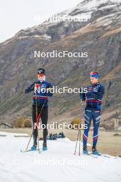 01.11.2023, Bessans, France (FRA): Théo Schely (FRA), Clément Parisse (FRA), (l-r) - Cross-Country training, Bessans (FRA). www.nordicfocus.com. © Authamayou/NordicFocus. Every downloaded picture is fee-liable.