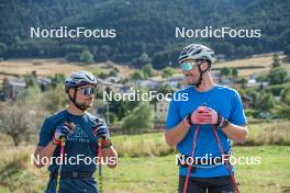 13.09.2023, Font-Romeu, France (FRA): Renaud Jay (FRA), Lucas Chanavat (FRA), (l-r) - Cross-Country training, Font-Romeu (FRA). www.nordicfocus.com. © Authamayou/NordicFocus. Every downloaded picture is fee-liable.