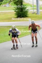 24.06.2023, Ruhpolding, Germany (GER): Lucas Boegl (GER), Jakob Walther (GER), (l-r) - Cross-Country summer training, Ruhpolding (GER). www.nordicfocus.com. © Reiter/NordicFocus. Every downloaded picture is fee-liable.