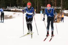 01.11.2023, Davos, Switzerland (SUI): Nadia Kaelin (SUI), Beda Klee (SUI), (l-r) - Cross-Country preseason training, Davos (SUI). www.nordicfocus.com. © Manzoni/NordicFocus. Every downloaded picture is fee-liable.