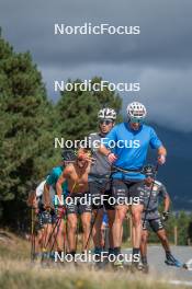 13.09.2023, Font-Romeu, France (FRA): Théo Schely (FRA), Lucas Chanavat (FRA), (l-r) - Cross-Country training, Font-Romeu (FRA). www.nordicfocus.com. © Authamayou/NordicFocus. Every downloaded picture is fee-liable.