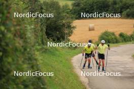 26.07.2023, Premanon, France (FRA): Gaspard Rousset (FRA), Jules Chappaz (FRA), (l-r) - Cross-Country summer training, Premanon (FRA). www.nordicfocus.com. © Manzoni/NordicFocus. Every downloaded picture is fee-liable.