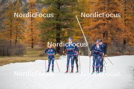 01.11.2023, Bessans, France (FRA): Hugo Lapalus (FRA), Clément Parisse (FRA), (l-r) - Cross-Country training, Bessans (FRA). www.nordicfocus.com. © Authamayou/NordicFocus. Every downloaded picture is fee-liable.