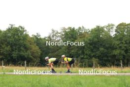 26.07.2023, Premanon, France (FRA): Mathis Desloges (FRA), Jules Chappaz (FRA), (l-r) - Cross-Country summer training, Premanon (FRA). www.nordicfocus.com. © Manzoni/NordicFocus. Every downloaded picture is fee-liable.