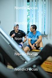 28.09.2023, Oberhof, Germany (GER): Valerio Grond (SUI), Jonas Baumann (SUI), (l-r) - Cross-Country training, Oberhof (GER). www.nordicfocus.com. © Reichert/NordicFocus. Every downloaded picture is fee-liable.