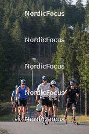 27.09.2023, Oberhof, Germany (GER): Avelino Naepflin (SUI), Valerio Grond (SUI), Antonin Savary (SUI), Pierrick Cottier (SUI), (l-r) - Cross-Country training, Oberhof (GER). www.nordicfocus.com. © Reichert/NordicFocus. Every downloaded picture is fee-liable.