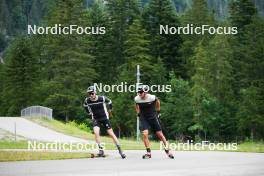 24.06.2023, Ruhpolding, Germany (GER): Albert Kuchler (GER), Anian Sossau (GER), (l-r) - Cross-Country summer training, Ruhpolding (GER). www.nordicfocus.com. © Reiter/NordicFocus. Every downloaded picture is fee-liable.
