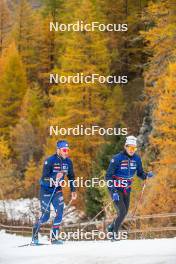 01.11.2023, Bessans, France (FRA): Julien Arnaud (FRA), Jules Chappaz (FRA), (l-r) - Cross-Country training, Bessans (FRA). www.nordicfocus.com. © Authamayou/NordicFocus. Every downloaded picture is fee-liable.