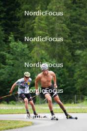 24.06.2023, Ruhpolding, Germany (GER): Lucas Boegl (GER), Jakob Walther (GER), (l-r) - Cross-Country summer training, Ruhpolding (GER). www.nordicfocus.com. © Reiter/NordicFocus. Every downloaded picture is fee-liable.