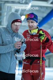 27.09.2023, Oberhof, Germany (GER): Erik Braten (NOR), Antonin Savary (SUI), (l-r) - Cross-Country training, Oberhof (GER). www.nordicfocus.com. © Reichert/NordicFocus. Every downloaded picture is fee-liable.