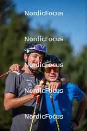 16.09.2023, Font-Romeu, France (FRA): Hugo Lapalus (FRA), Jules Lapierre (FRA), (l-r) - Cross-Country training, Font-Romeu (FRA). www.nordicfocus.com. © Authamayou/NordicFocus. Every downloaded picture is fee-liable.