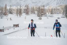 03.11.2023, Bessans, France (FRA): Jules Chappaz (FRA), Arnaud Chautemps (FRA), (l-r) - Cross-Country training, Bessans (FRA). www.nordicfocus.com. © Authamayou/NordicFocus. Every downloaded picture is fee-liable.