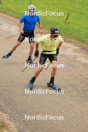 26.07.2023, Premanon, France (FRA): Maurice Manificat (FRA), Theo Schely (FRA), (l-r) - Cross-Country summer training, Premanon (FRA). www.nordicfocus.com. © Manzoni/NordicFocus. Every downloaded picture is fee-liable.