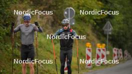 29.09.2023, Oberhof, Germany (GER): Ilan Pittier (SUI), Fabrizio Albasini (SUI), (l-r) - Cross-Country training, Oberhof (GER). www.nordicfocus.com. © Reichert/NordicFocus. Every downloaded picture is fee-liable.