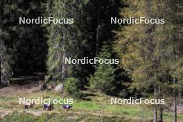 05.09.2023, Lenzerheide, Switzerland (SUI): Cla-Ursin Nufer (SUI), Jason Rueesch (SUI), Nicola Wigger (SUI), Fabrizio Albasini (SUI), (l-r) - Cross-Country summer training, Lenzerheide (SUI). www.nordicfocus.com. © Manzoni/NordicFocus. Every downloaded picture is fee-liable.