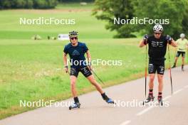 26.07.2023, Premanon, France (FRA): Clement Parisse (FRA), Renaud Jay (FRA), (l-r) - Cross-Country summer training, Premanon (FRA). www.nordicfocus.com. © Manzoni/NordicFocus. Every downloaded picture is fee-liable.
