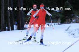 01.11.2023, Davos, Switzerland (SUI): Nadine Faehndrich (SUI), Anja Weber (SUI), (l-r) - Cross-Country preseason training, Davos (SUI). www.nordicfocus.com. © Manzoni/NordicFocus. Every downloaded picture is fee-liable.