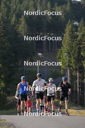 27.09.2023, Oberhof, Germany (GER): Ilan Pittier (SUI), Valerio Grond (SUI), Antonin Savary (SUI), Pierrick Cottier (SUI), (l-r) - Cross-Country training, Oberhof (GER). www.nordicfocus.com. © Reichert/NordicFocus. Every downloaded picture is fee-liable.