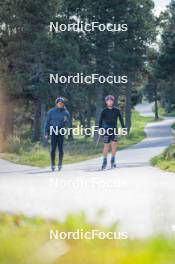23.09.2023, Font-Romeu, France (FRA): Richard Jouve (FRA), Julien Arnaud (FRA), (l-r) - Cross-Country training, Font-Romeu (FRA). www.nordicfocus.com. © Authamayou/NordicFocus. Every downloaded picture is fee-liable.
