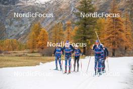01.11.2023, Bessans, France (FRA): Hugo Lapalus (FRA), Clément Parisse (FRA), (l-r) - Cross-Country training, Bessans (FRA). www.nordicfocus.com. © Authamayou/NordicFocus. Every downloaded picture is fee-liable.