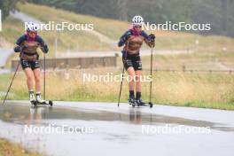 25.07.2023, Premanon, France (FRA): Lena Quintin (FRA), Melissa Gal (FRA), (l-r) - Cross-Country summer training, Premanon (FRA). www.nordicfocus.com. © Manzoni/NordicFocus. Every downloaded picture is fee-liable.