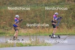 25.07.2023, Premanon, France (FRA): Melissa Gal (FRA), Lena Quintin (FRA), (l-r) - Cross-Country summer training, Premanon (FRA). www.nordicfocus.com. © Manzoni/NordicFocus. Every downloaded picture is fee-liable.