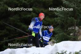 01.11.2023, Davos, Switzerland (SUI): Kein Einaste (EST), Dario Cologna (SUI), (l-r) - Cross-Country preseason training, Davos (SUI). www.nordicfocus.com. © Manzoni/NordicFocus. Every downloaded picture is fee-liable.