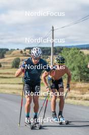 13.09.2023, Font-Romeu, France (FRA): Renaud Jay (FRA), Clément Parisse (FRA), (l-r) - Cross-Country training, Font-Romeu (FRA). www.nordicfocus.com. © Authamayou/NordicFocus. Every downloaded picture is fee-liable.