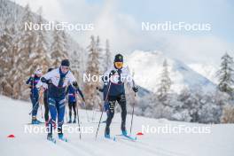 03.11.2023, Bessans, France (FRA): Mélissa Gal (FRA), Delphine Claudel (FRA), (l-r) - Cross-Country training, Bessans (FRA). www.nordicfocus.com. © Authamayou/NordicFocus. Every downloaded picture is fee-liable.