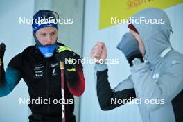 27.09.2023, Oberhof, Germany (GER): Ilan Pittier (SUI), Erik Braten (NOR), (l-r) - Cross-Country training, Oberhof (GER). www.nordicfocus.com. © Reichert/NordicFocus. Every downloaded picture is fee-liable.