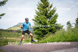 04.07.2023, Lavaze, Italy (ITA): Erwan Kaeser  (SUI) - Cross-Country summer training, Lavaze (ITA). www.nordicfocus.com. © Barbieri/NordicFocus. Every downloaded picture is fee-liable.
