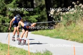 05.09.2023, Lenzerheide, Switzerland (SUI): Nicola Wigger (SUI), Jason Rueesch (SUI), (l-r) - Cross-Country summer training, Lenzerheide (SUI). www.nordicfocus.com. © Manzoni/NordicFocus. Every downloaded picture is fee-liable.