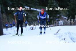 01.11.2023, Davos, Switzerland (SUI): Avelino Naepflin (SUI), Valerio Grond (SUI), (l-r) - Cross-Country preseason training, Davos (SUI). www.nordicfocus.com. © Manzoni/NordicFocus. Every downloaded picture is fee-liable.
