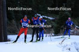 01.11.2023, Davos, Switzerland (SUI): Benjamin Moser (AUT), Michael Foettinger (AUT), Lukas Mrkonjic (AUT), (l-r) - Cross-Country preseason training, Davos (SUI). www.nordicfocus.com. © Manzoni/NordicFocus. Every downloaded picture is fee-liable.
