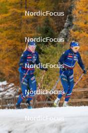 01.11.2023, Bessans, France (FRA): Mélissa Gal (FRA), Léna Quintin (FRA), (l-r) - Cross-Country training, Bessans (FRA). www.nordicfocus.com. © Authamayou/NordicFocus. Every downloaded picture is fee-liable.