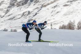 03.11.2023, Bessans, France (FRA): Julien Arnaud (FRA), Arnaud Chautemps (FRA), (l-r), (l-r) - Cross-Country training, Bessans (FRA). www.nordicfocus.com. © Authamayou/NordicFocus. Every downloaded picture is fee-liable.