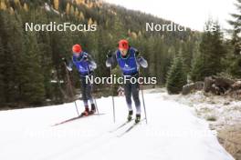 01.11.2023, Davos, Switzerland (SUI): Beda Klee (SUI), Janik Riebli (SUI), (l-r) - Cross-Country preseason training, Davos (SUI). www.nordicfocus.com. © Manzoni/NordicFocus. Every downloaded picture is fee-liable.
