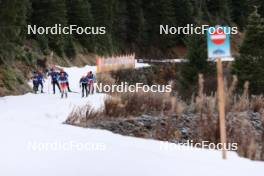 01.11.2023, Davos, Switzerland (SUI): Pierrick Cottier (SUI), Jonas Baumann (SUI), Avelino Naepflin (SUI), (l-r) - Cross-Country preseason training, Davos (SUI). www.nordicfocus.com. © Manzoni/NordicFocus. Every downloaded picture is fee-liable.