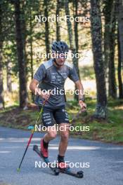 16.09.2023, Font-Romeu, France (FRA): Hugo Lapalus (FRA) - Cross-Country training, Font-Romeu (FRA). www.nordicfocus.com. © Authamayou/NordicFocus. Every downloaded picture is fee-liable.