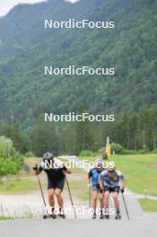 24.06.2023, Ruhpolding, Germany (GER): Anian Sossau (GER), Jakob Walther (GER), Lucas Boegl (GER), (l-r) - Cross-Country summer training, Ruhpolding (GER). www.nordicfocus.com. © Reiter/NordicFocus. Every downloaded picture is fee-liable.