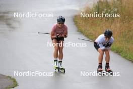 25.07.2023, Premanon, France (FRA): Flora Dolci (FRA), Juliette Ducordeau (FRA), (l-r) - Cross-Country summer training, Premanon (FRA). www.nordicfocus.com. © Manzoni/NordicFocus. Every downloaded picture is fee-liable.